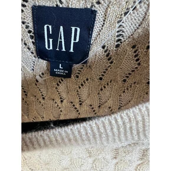 Gap Textured Midi Sweater Dress with gold shimmer detail, Large, Nw/oT - Picture 4 of 9